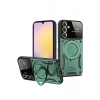 Mey İthalat®  Samsung Galaxy A26 Kılıf Joy Lens Standlı Kapak - Koyu Yeşil
