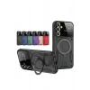 Mey İthalat®  Samsung Galaxy A35 5G Kılıf Joy Lens Standlı Kapak - Lacivert
