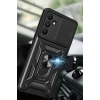 Mey İthalat®  Samsung Galaxy M15 Kılıf Pars Lens Yüzüklü Silikon - Siyah