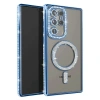 Mey İthalat®  Samsung Galaxy S23 Ultra Joke Simli Magneticsafe Kılıf - Mavi