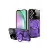 Mey İthalat®  Samsung Galaxy S24 FE Kılıf Joy Lens Standlı Kapak - Mor
