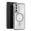 Mey İthalat®  Samsung Galaxy S25 Edge Joke Simli Magneticsafe Kılıf - Gümüş