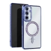 Mey İthalat®  Samsung Galaxy S25 Edge Joke Simli Magneticsafe Kılıf - Mavi