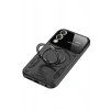 Mey İthalat®  Samsung Galaxy S25 Edge Kılıf Joy Lens Standlı Kapak - Siyah