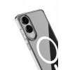Mey İthalat®  Samsung Galaxy S25 Edge Kılıf Magneticsafe Şeffaf Silikon - Şeffaf