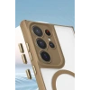 Mey İthalat®  Samsung Galaxy S25 Ultra Kılıf Enka Magsafe Silikon Kılıf - Siyah