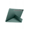 Mey İthalat®  Samsung Galaxy X610 Tab S9 FE Plus 12.4 Kılıf Kalemlikli Mars Tablet Kılıfı - Koyu Yeşil