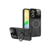 Mey İthalat®  Vivo Y16 Kılıf Joy Lens Standlı Kapak - Siyah