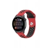 Mey İthalat®  Watch 20mm Spor Delikli Kordon - Kırmızı-Siyah