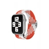 Mey İthalat®  Watch 20mm Star Kordon - Beyaz-Kırmızı