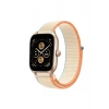 Mey İthalat®  Watch 22mm Hasırlı Cırtcırtlı Kordon - Krem