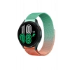 Mey İthalat®  Watch 22mm Metal Mıknatıslı Kordon - Turuncu-Yeşil