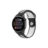 Mey İthalat®  Watch 22mm Spor Delikli Kordon - Siyah-Beyaz