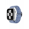 Mey İthalat®   Watch 38mm Star Kordon - Zigzag Beyaz-Mavi