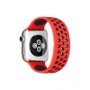 Mey İthalat®   Watch 42mm Ayarlı Delikli Silikon Kordon - Kırmızı-Siyah