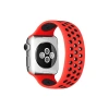 Mey İthalat®   Watch 42mm Ayarlı Delikli Silikon Kordon - Kırmızı-Siyah