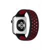 Mey İthalat®   Watch 42mm Ayarlı Delikli Silikon Kordon - Siyah-Kırmızı