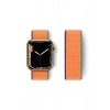 Mey İthalat®   Watch 42mm Hasırlı Cırtcırtlı Kordon - Turuncu