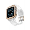 Mey İthalat®   Watch 42mm KR401 Silikon Kordon - Beyaz-Rose