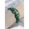 Mey İthalat® Yeşil Renk Deri İpli Erkek Bileklik
