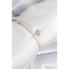 Mey İthalat® Yonca Model Zirkon Taşlı Gold Renk Asansörlü Su Yolu Bileklik