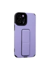 Apple iPhone 12 Pro Max Kılıf Mega Standlı Silikon - Lila