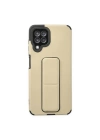 Samsung Galaxy A22 Kılıf Mega Standlı Silikon - Gold