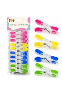 10PCS RENKLİ SİLİKON AĞIZ - BAS-AÇ ŞEFFAF PLASTİK MANDAL (5468)