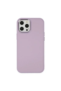 Apple iPhone 12 Pro Max Kılıf Asya Deri Silikon - Lila