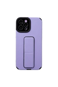 Apple iPhone 12 Pro Max Kılıf Mega Standlı Silikon - Lila