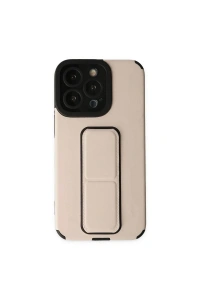 Apple iPhone 13 Pro Max Kılıf Mega Standlı Silikon - Gold
