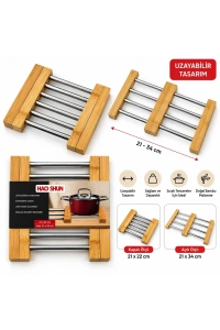 AYARLANABİLİR METAL NİHALE BAMBU AYAK 21X22---21X34CM (5468)