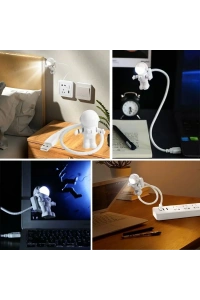 BiiShe® USB Astronot Gece Lambası, Masa Lambası, Kitap Okuma Lambası Işığı