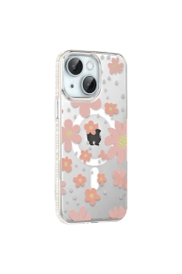 Joko Apple iPhone 14 Floral Magsafe Kapak - Pembe