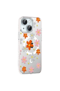 Joko Apple iPhone 14 Floral Magsafe Kapak - Turuncu