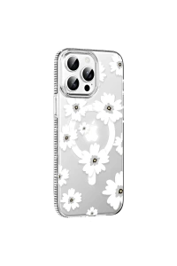 Joko Apple iPhone 14 Pro Max Floral Magsafe Kapak - Beyaz