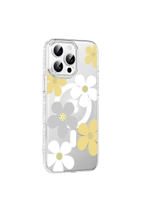 Joko Apple iPhone 15 Pro Floral Magsafe Kapak - Sarı