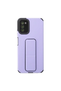 Samsung Galaxy A03S Kılıf Mega Standlı Silikon - Lila