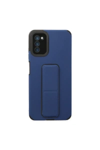 Samsung Galaxy A03S Kılıf Mega Standlı Silikon - Mavi