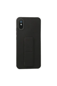Xiaomi Redmi 9A Kılıf Mega Standlı Silikon - Siyah