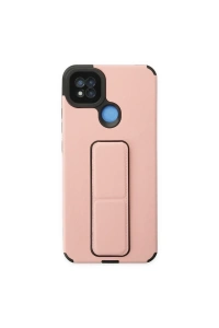 Xiaomi Redmi 9C Kılıf Mega Standlı Silikon - Pudra