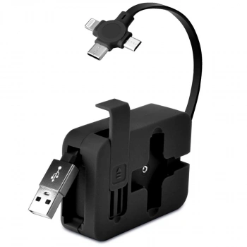 BiiShe® Cep Tipi Telefon Tutuculu Makaralı Uzayıp Kısalabilen 3ü 1 Arada USB Şarj Kablosu