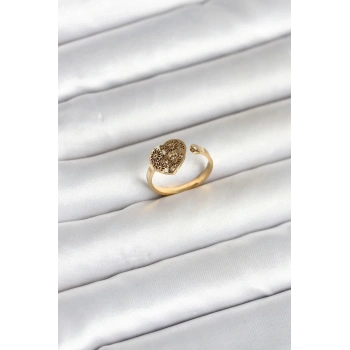 Mey İthalat® 316L Çelik Gold Renk Kalp Model Kadın Yüzük
