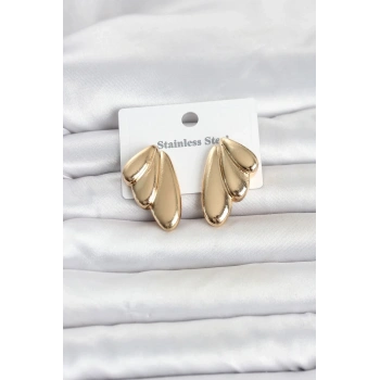 Mey İthalat® 316L Çelik Gold Renk Vintage Kadın Küpe