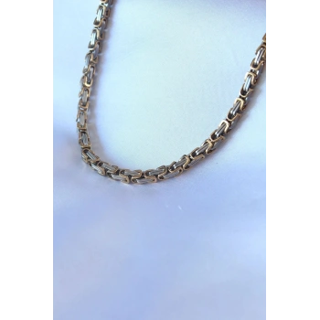 Mey İthalat® 316L Çelik Mix Renk Kral Zincir Model Erkek Kolye