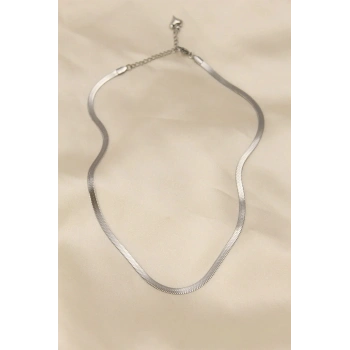 Mey İthalat® 316L Çelik Silver Renk 45 cm İtalyan Zincir Model Kadın Kolye