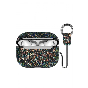 Mey İthalat®  Airpods 2 (2.nesil) Bright Simli Airpods Kapak - Siyah