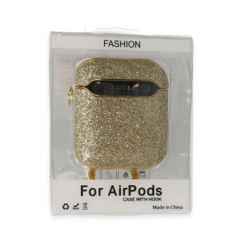 Mey İthalat®  Airpods 2 (2.nesil) Spell Simli Kılıf - Gold