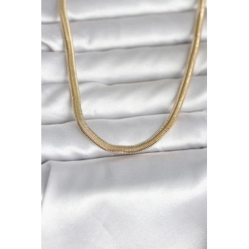 Mey İthalat® CM 14K Gold Renk Yassı Yılan Zincir Model 45 cm Kadın Kolye