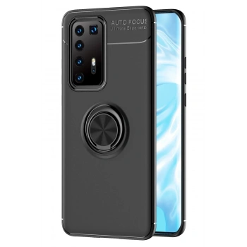 Mey İthalat®  Huawei P40 Pro Kılıf Range Yüzüklü Silikon - Siyah